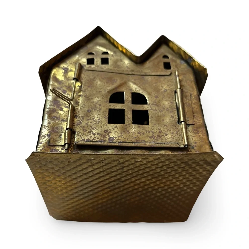 Charming Bronze House Lantern Vintage Cottage for Candle Votive